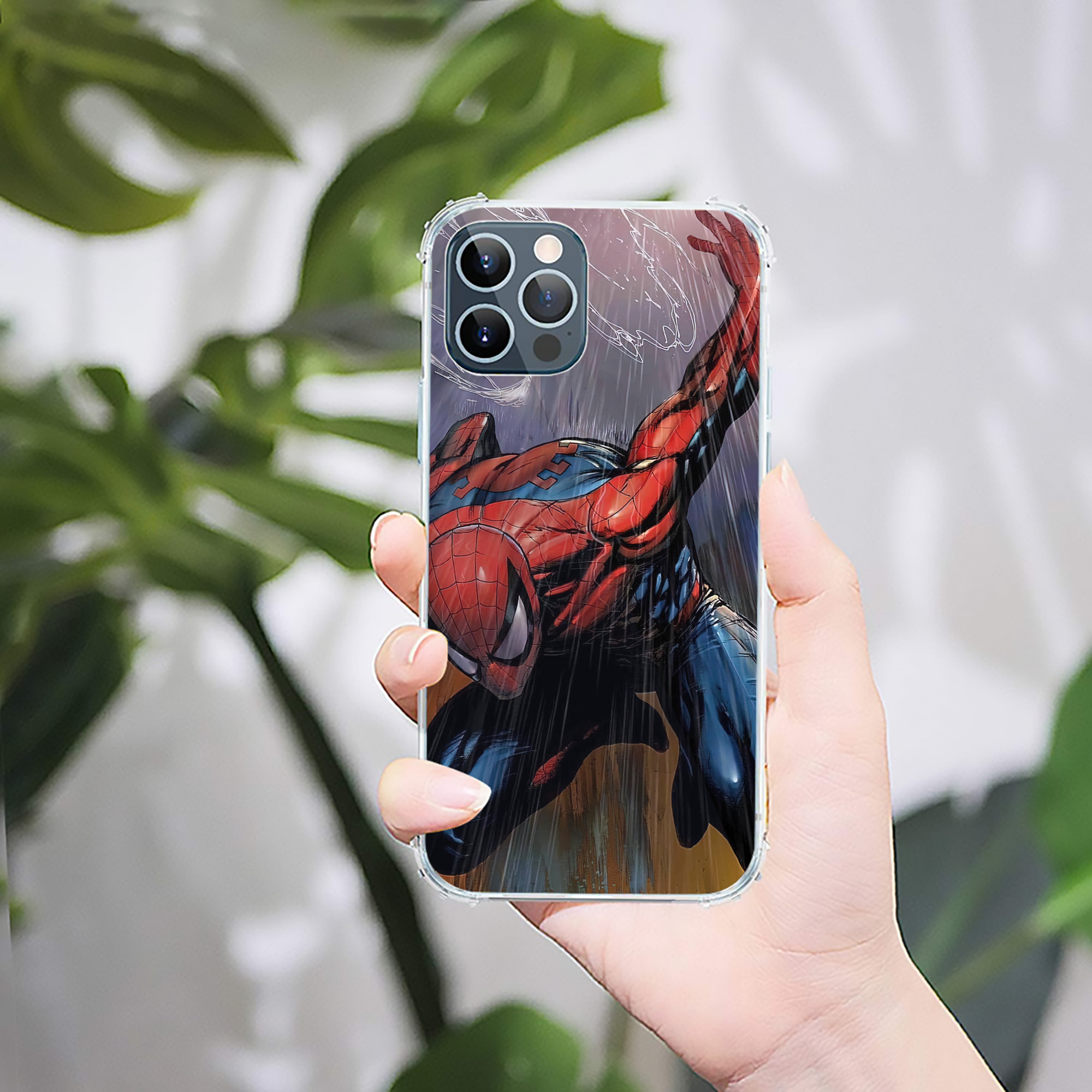 （画像用） Spider Man スパイダーマン 【iPhone 12シリーズ対応】透明スマホケース（クリアソフトケース）